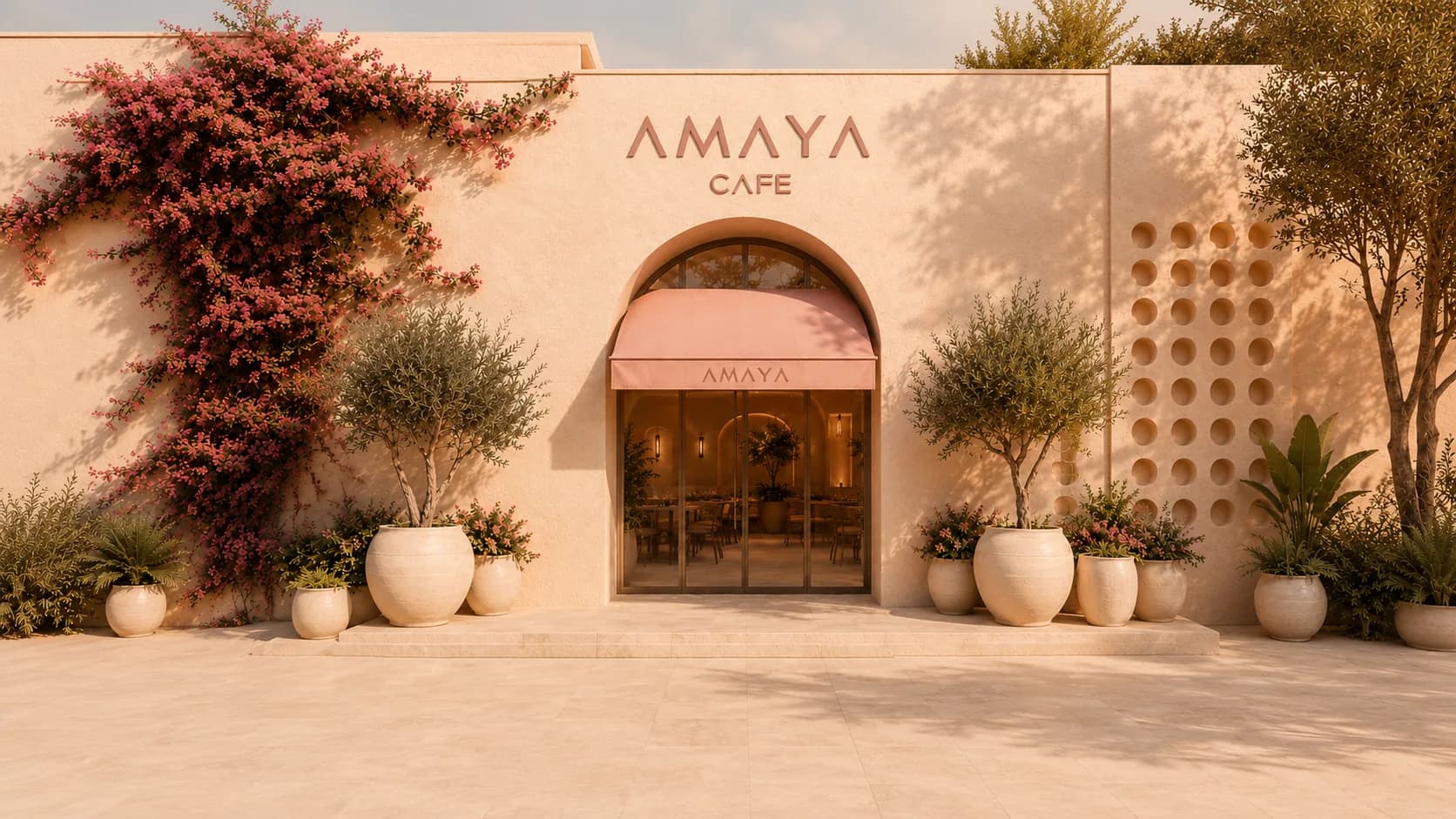 AMAYA CAFE storefront entrance in Cairo
