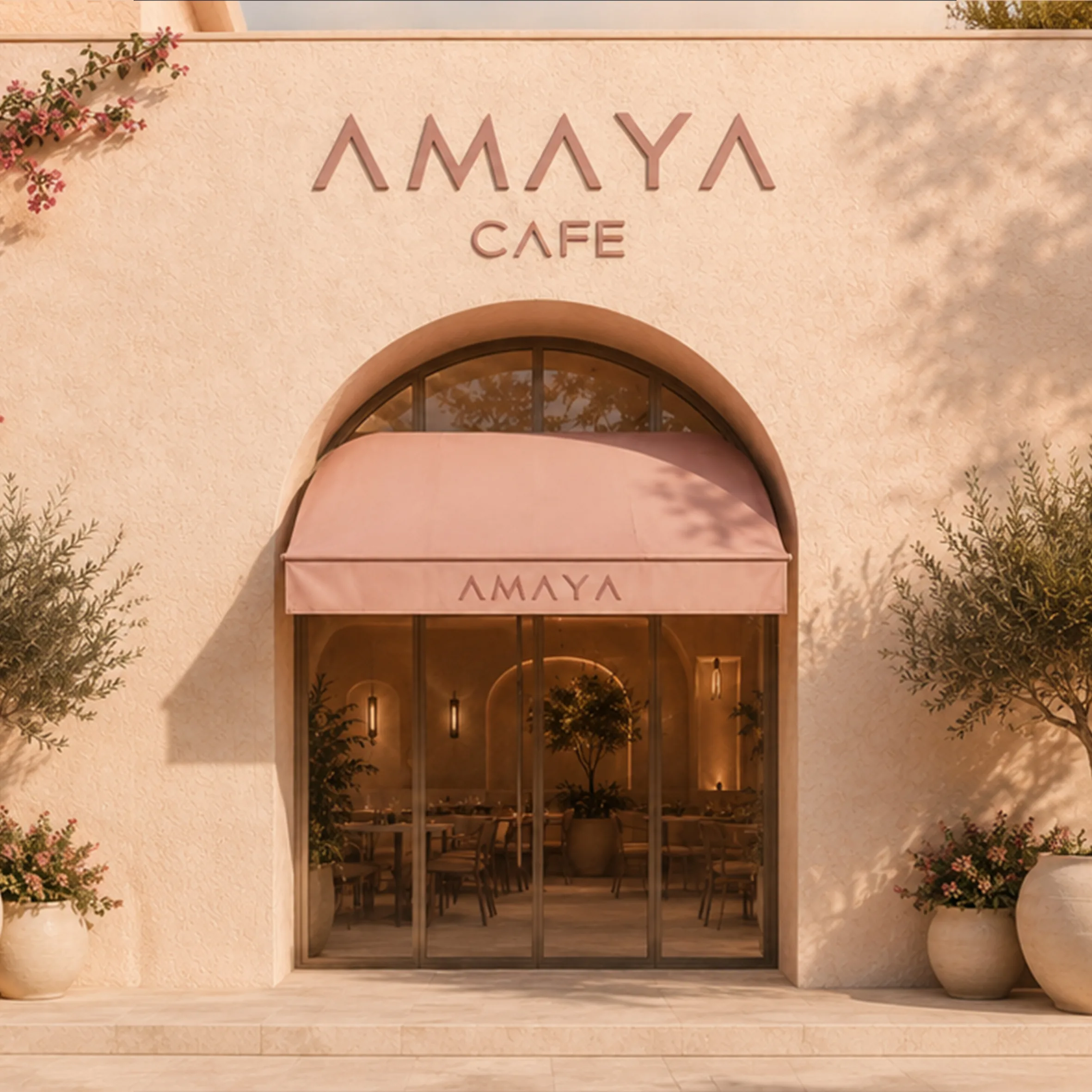 AMAYA CAFE Cairo — arched Mediterranean café entrance